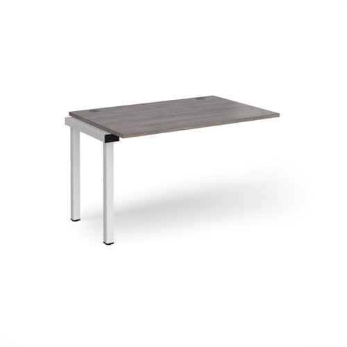 Connex add on unit single 1200mm x 800mm - white frame, grey oak top Bench Desking CO128-AB-WH-GO