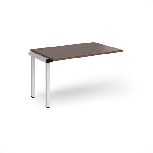 Connex add on unit single 1200mm x 800mm - white frame, walnut top CO128-AB-WH-W Buy online at Office 5Star or contact us Tel 01594 810081 for assistance