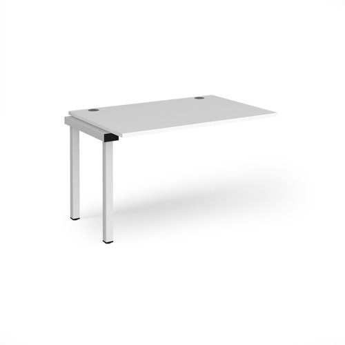 Connex add on unit single 1200mm x 800mm - white frame, white top Bench Desking CO128-AB-WH-WH