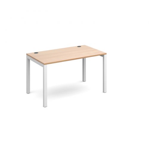 Connex starter unit single 1200mm x 800mm - white frame and beech top
