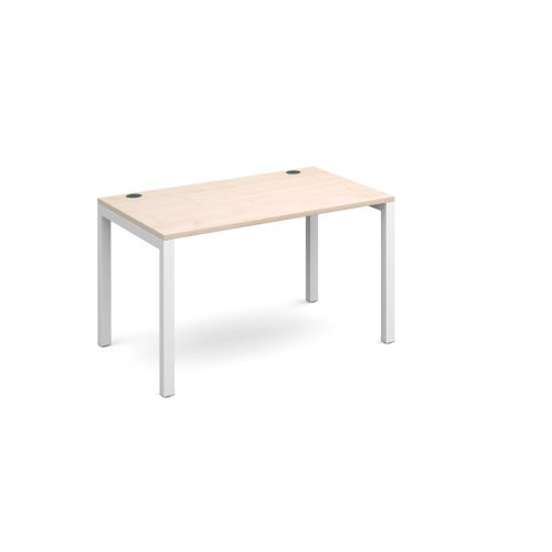 Connex starter unit single 1200mm x 800mm - white frame and maple top