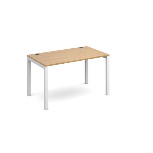 Connex starter unit single 1200mm x 800mm - white frame, oak top