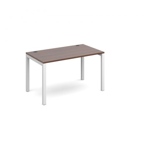 Connex single desk 1200mm x 800mm - white frame, walnut top