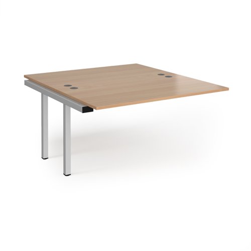 Connex add on units back to back 1400mm x 1600mm - silver frame, beech top Bench Desking CO1416-AB-S-B