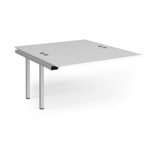 Connex add on units back to back 1400mm x 1600mm - silver frame, white top Bench Desking CO1416-AB-S-WH