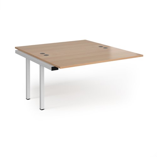 Bench Desk Add On 2 Person Rectangular Desks 1400mm Beech Tops With White Frames 1600mm Depth Connex