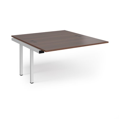 Connex add on units back to back 1400mm x 1600mm - white frame, walnut top Bench Desking CO1416-AB-WH-W