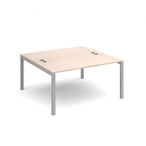 Connex back to back desks 1400mm x 1600mm - silver frame, maple top