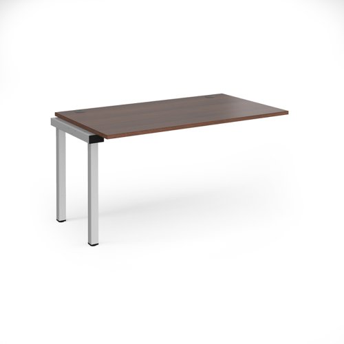 Connex add on unit single 1400mm x 800mm - silver frame, walnut top Bench Desking CO148-AB-S-W