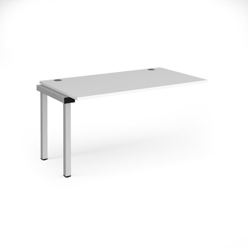 Connex add on unit single 1400mm x 800mm - silver frame, white top Bench Desking CO148-AB-S-WH