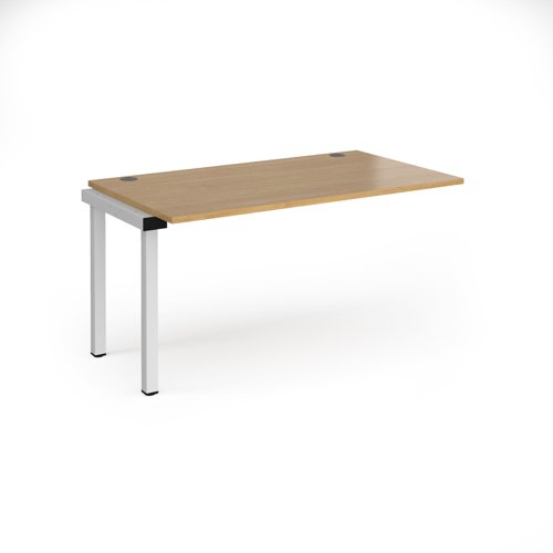 Connex add on unit single 1400mm x 800mm - white frame, oak top Bench Desking CO148-AB-WH-O