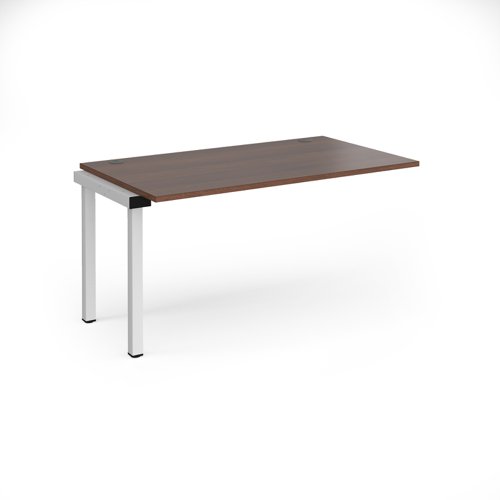 Connex add on unit single 1400mm x 800mm - white frame, walnut top Bench Desking CO148-AB-WH-W