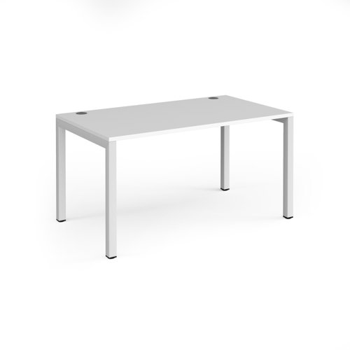 Connex single desk 1400mm x 800mm - white frame and white top