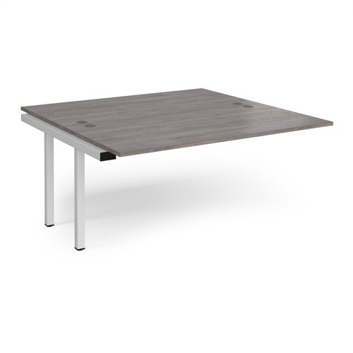 Connex add on units back to back 1600mm x 1600mm - white frame, grey oak top Bench Desking CO1616-AB-WH-GO