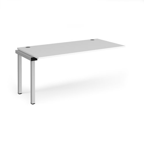 Connex add on unit single 1600mm x 800mm - silver frame, white top Bench Desking CO168-AB-S-WH
