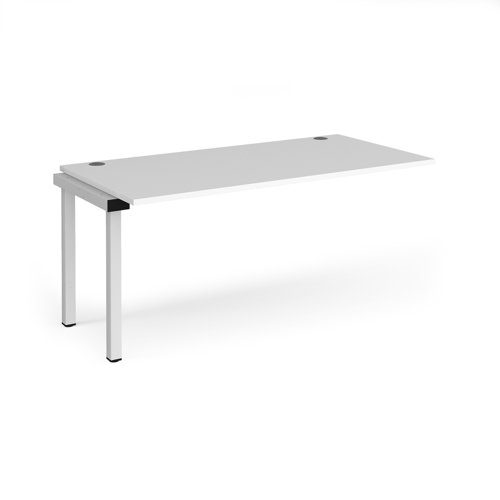 Connex add on unit single 1600mm x 800mm - white frame, white top Bench Desking CO168-AB-WH-WH
