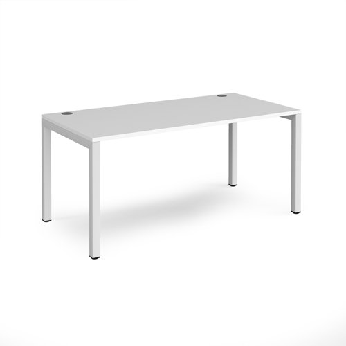 Connex starter unit single 1600mm x 800mm - white frame, white top Bench Desking CO168-SB-WH-WH