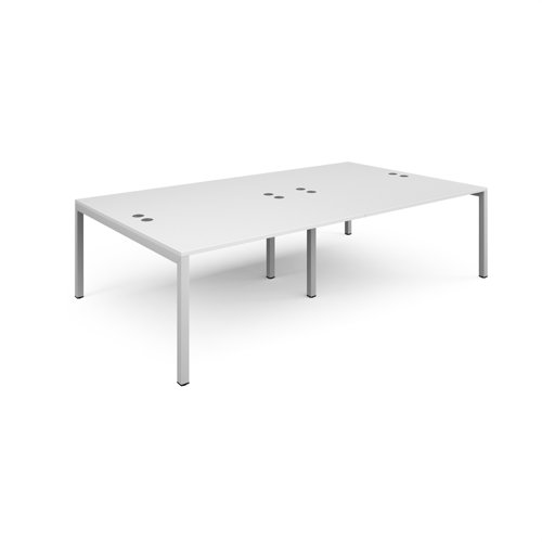 Connex double back to back desks 2800mm x 1600mm - white frame, white top