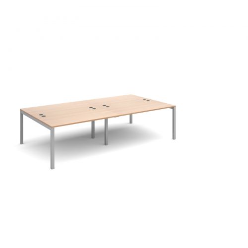 Connex double back to back desks 2800mm x 1600mm - silver frame and beech top