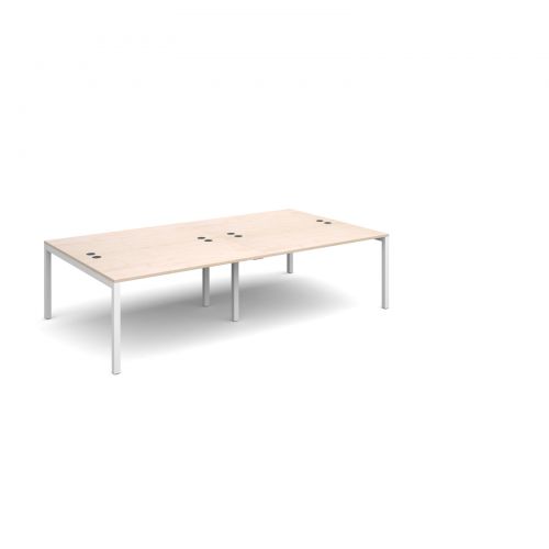 Connex double back to back desks 2800mm x 1600mm - white frame, maple top