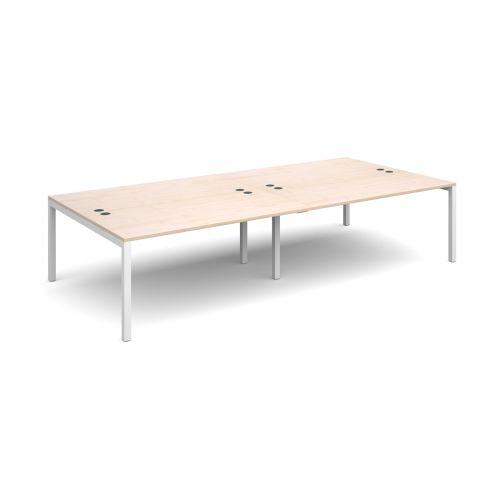 Connex double back to back desks 3200mm x 1600mm - white frame, maple top