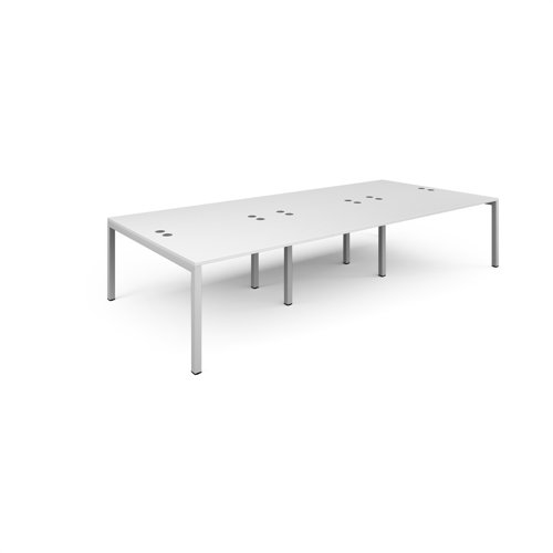 Connex triple back to back desks 3600mm x 1600mm - white frame, white top