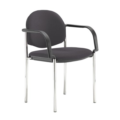 Coda multi purpose stackable conference chair with fixed arms - Blizzard Grey