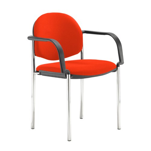 Coda multi purpose stackable conference chair with fixed arms - Tortuga Orange
