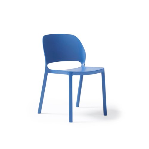 Contra one piece polypropylene chair in blue