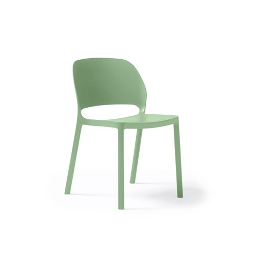 Contra one piece polypropylene chair in green