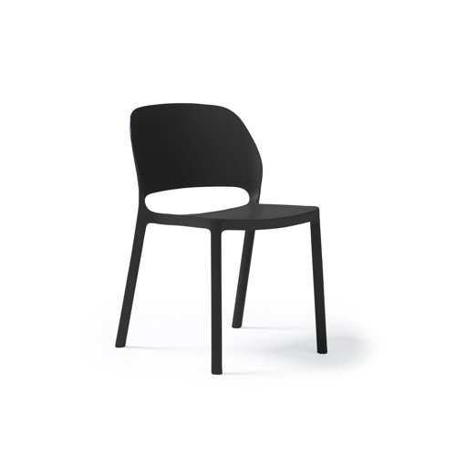 Contra one piece polypropylene chair in black
