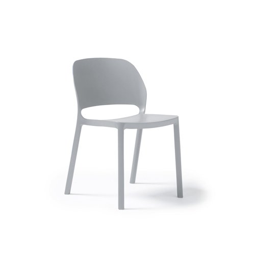 Contra one piece polypropylene chair in pearl grey