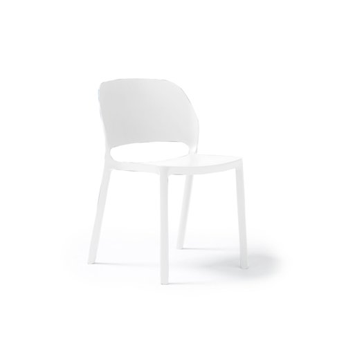 Contra one piece polypropylene chair in white