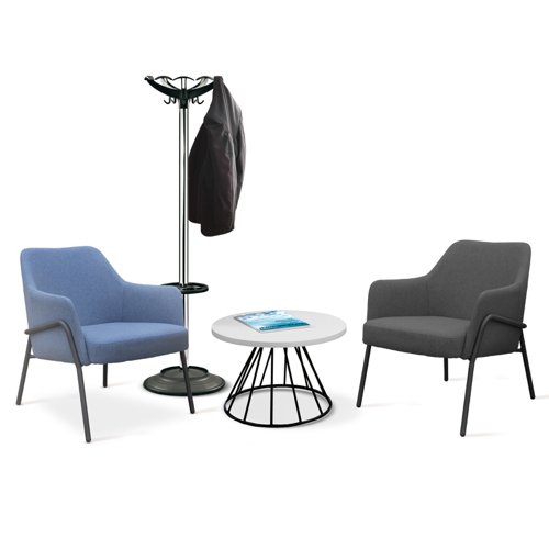 Corby lounge chair with black metal frame - dark grey Dams International