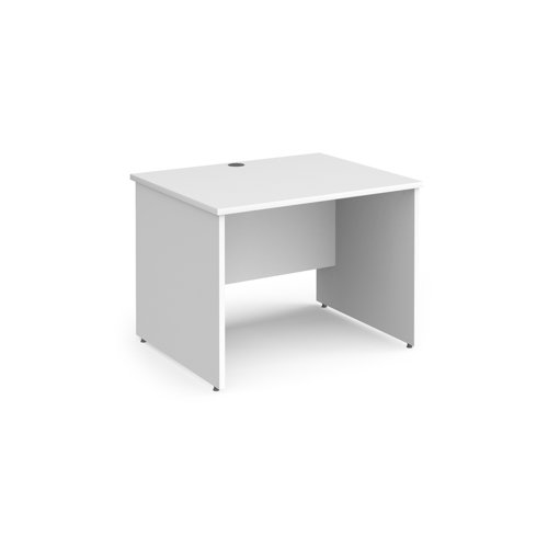 Contract 25 straight desk with panel leg 1000mm x 800mm - white