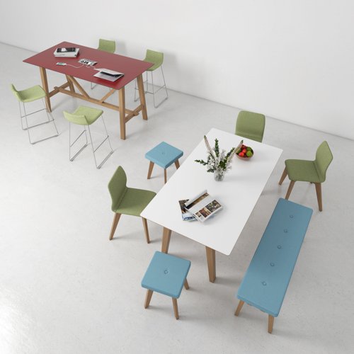 Crew rectangular table 2000mm x 1000mm with oak leg frame and mdf top with chamfered edges - made to order