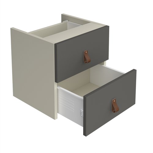 Storage unit insert - drawers with leather pull handles - grey CSI-D-OG Buy online at Office 5Star or contact us Tel 01594 810081 for assistance