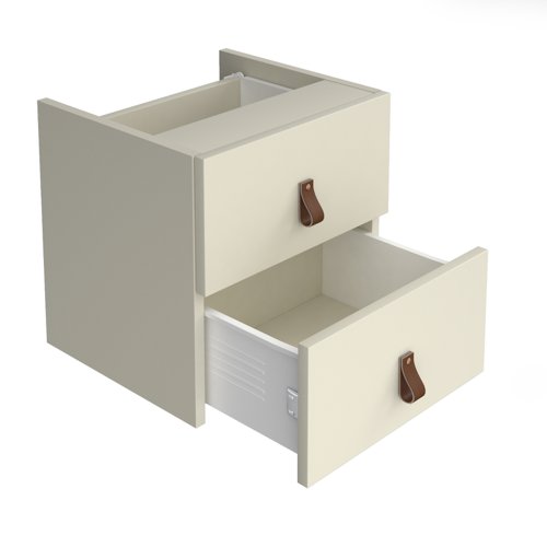 Storage unit insert - drawers with leather pull handles - white Dams International