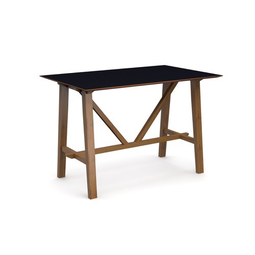 Crew poseur table 1600mm x 800mm with oak leg frame and mdf top with chamfered edges - made to order