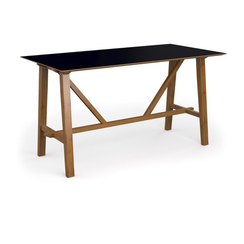 Crew poseur table 2000mm x 1000mm with oak leg frame and mdf top with chamfered edges - made to order