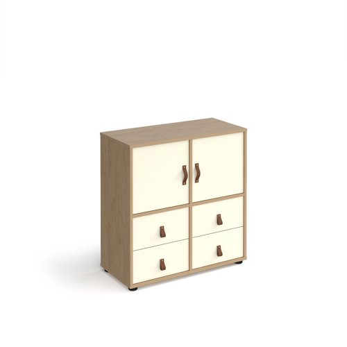 Universal cube storage unit 875mm high on glides with 2 cupboards and 2 sets of drawers