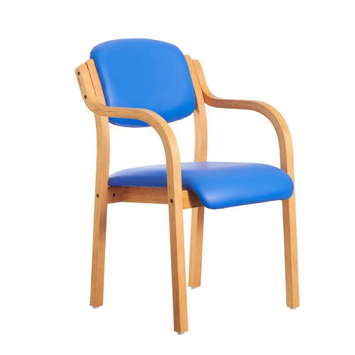 Dart wooden frame stackable chair with fixed arms - made to order