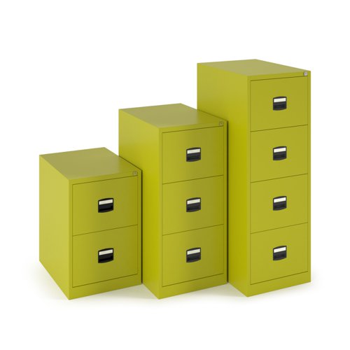 Steel 2 drawer contract filing cabinet 711mm high - green