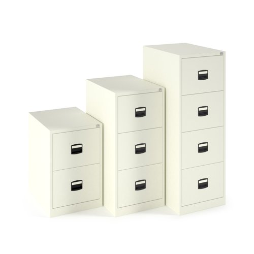 DCF3WH Steel 3 drawer contract filing cabinet 1016mm high - white