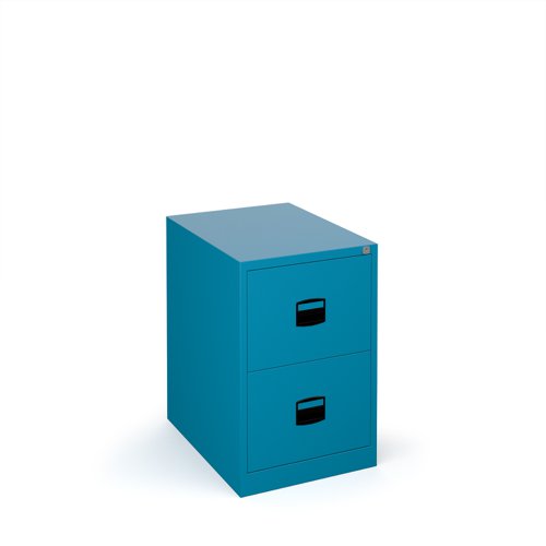 Steel 2 drawer contract filing cabinet 711mm high - blue | DCF2BL | Bisley