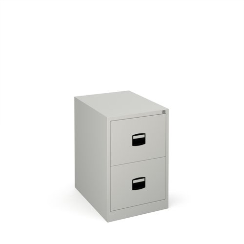 Steel 2 Drawer Contract Filing Cabinet 711mm High Goose Grey Office Monster