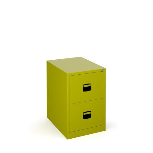 Steel 2 drawer contract filing cabinet 711mm high - green | DCF2GN | Bisley