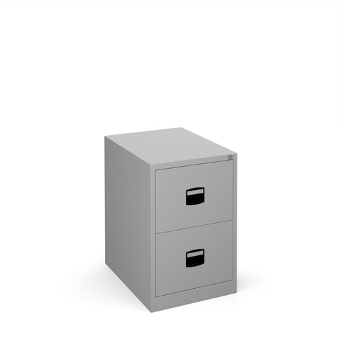 Steel 2 drawer contract filing cabinet 711mm high - silver