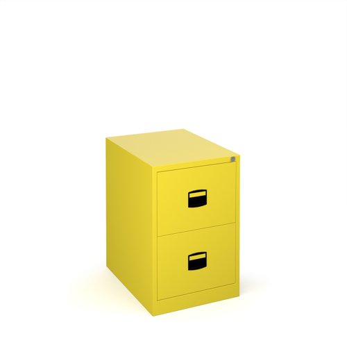 Steel 2 drawer contract filing cabinet 711mm high - yellow | DCF2YE | Bisley