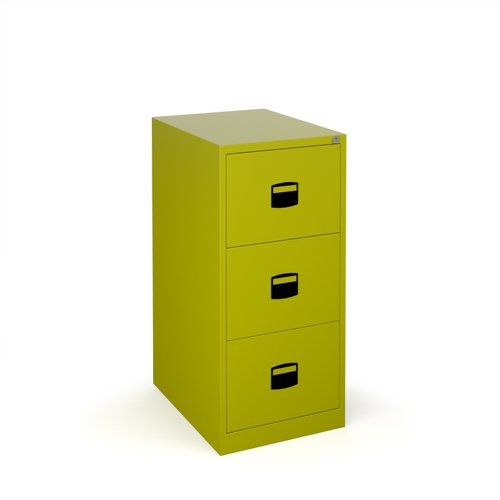 Steel 3 drawer contract filing cabinet 1016mm high - green